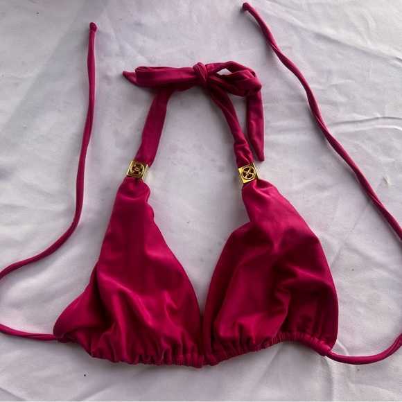 Vix Designer Swim Bia Triangle Bikini Top In Fuchsia M - Picture 2 of 4